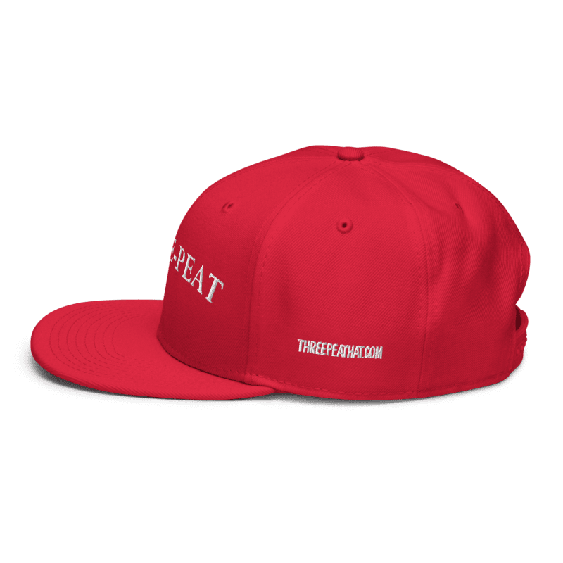 Three-Peat Snapback Hat (Red or Black)