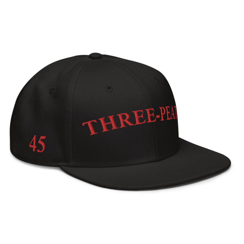 Three-Peat Snapback Hat (White or Black)