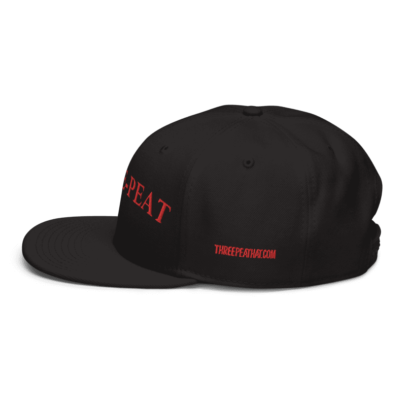 Three-Peat Snapback Hat (White or Black)