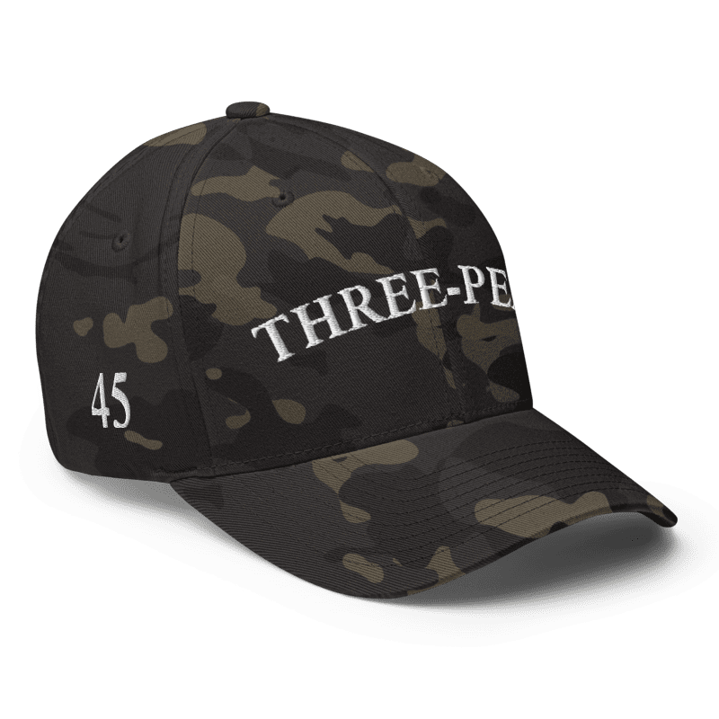 Three-Peat Fitted Hat (Red, Black or Camo)