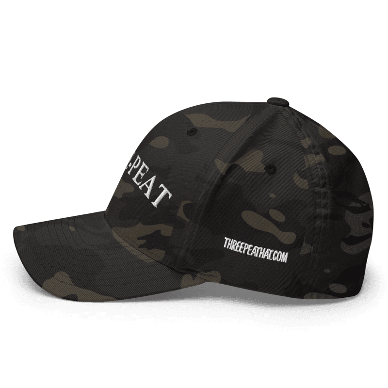 Three-Peat Fitted Hat (Red, Black or Camo)