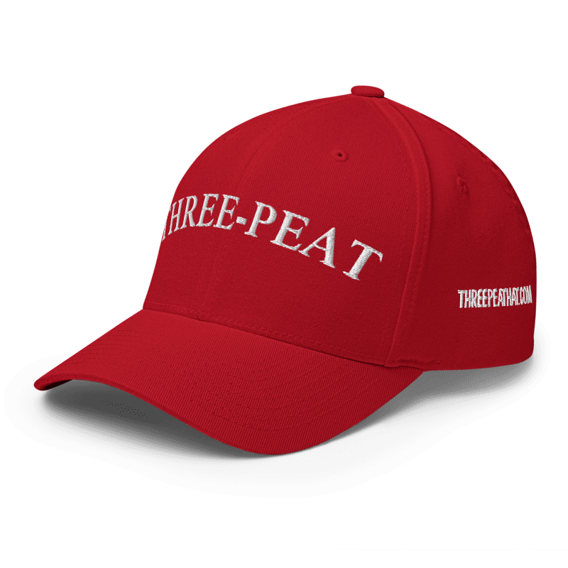 Three-Peat Fitted Hat (Red, Black or Camo)