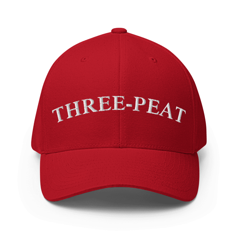 Three-Peat Fitted Hat (Red, Black or Camo)