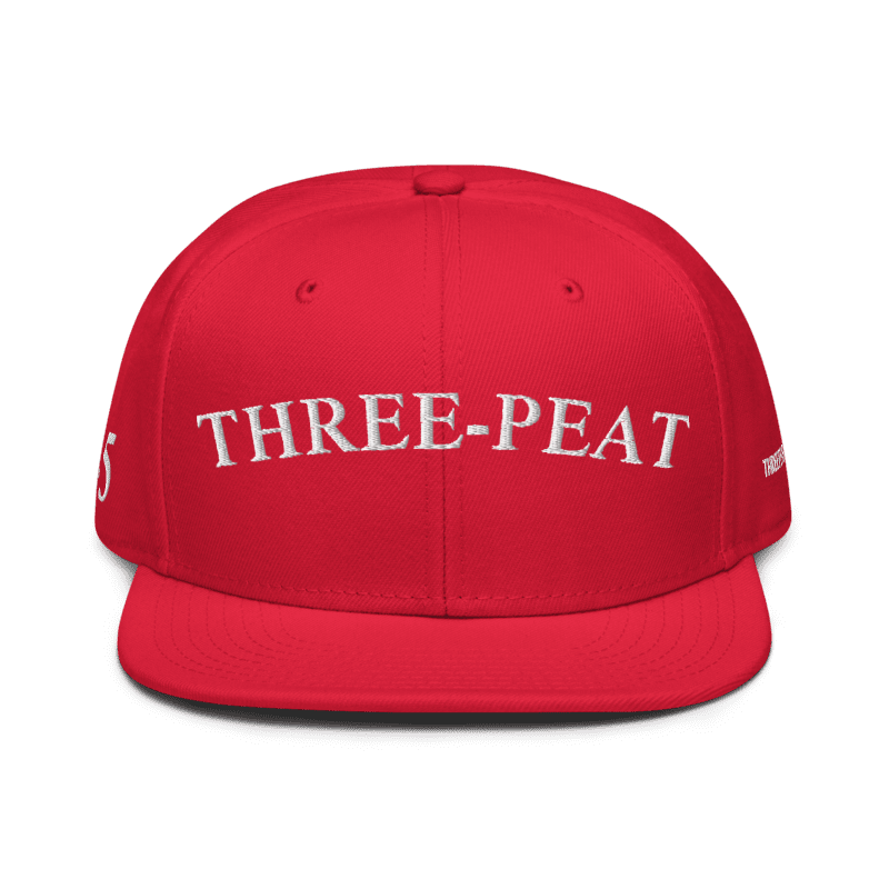 Three-Peat Snapback Hat (Red or Black)