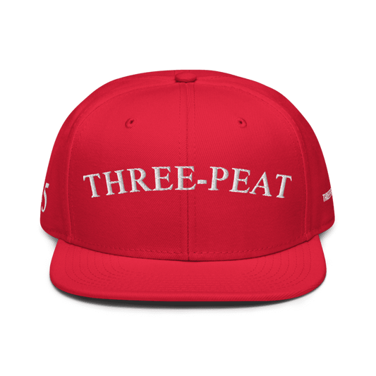 Three-Peat Snapback Hat (Red or Black)