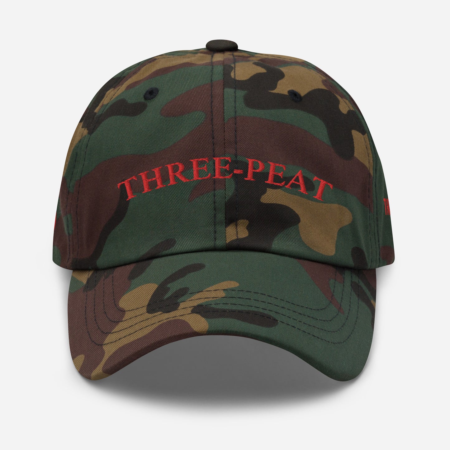 Three-Peat Dad Hat (White, Pink, Black or Camo)