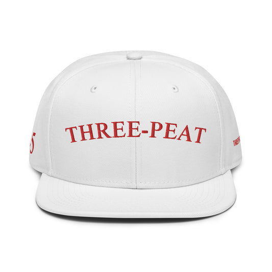 Three-Peat Snapback Hat (White or Black)