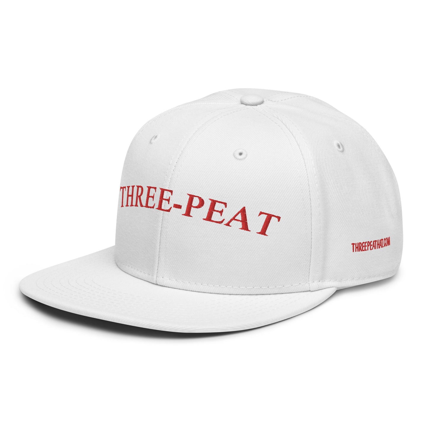 Three-Peat Snapback Hat (White or Black)