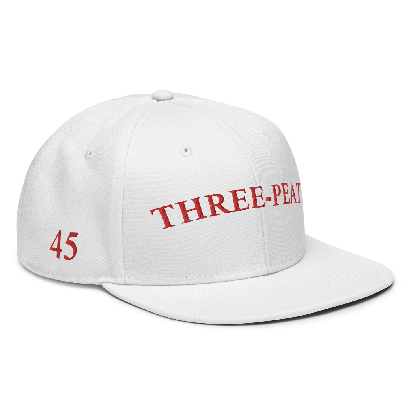 Three-Peat Snapback Hat (White or Black)